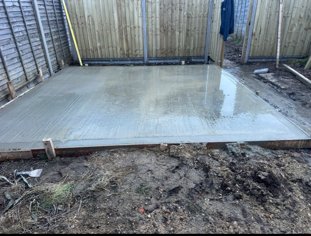 Finished concrete base